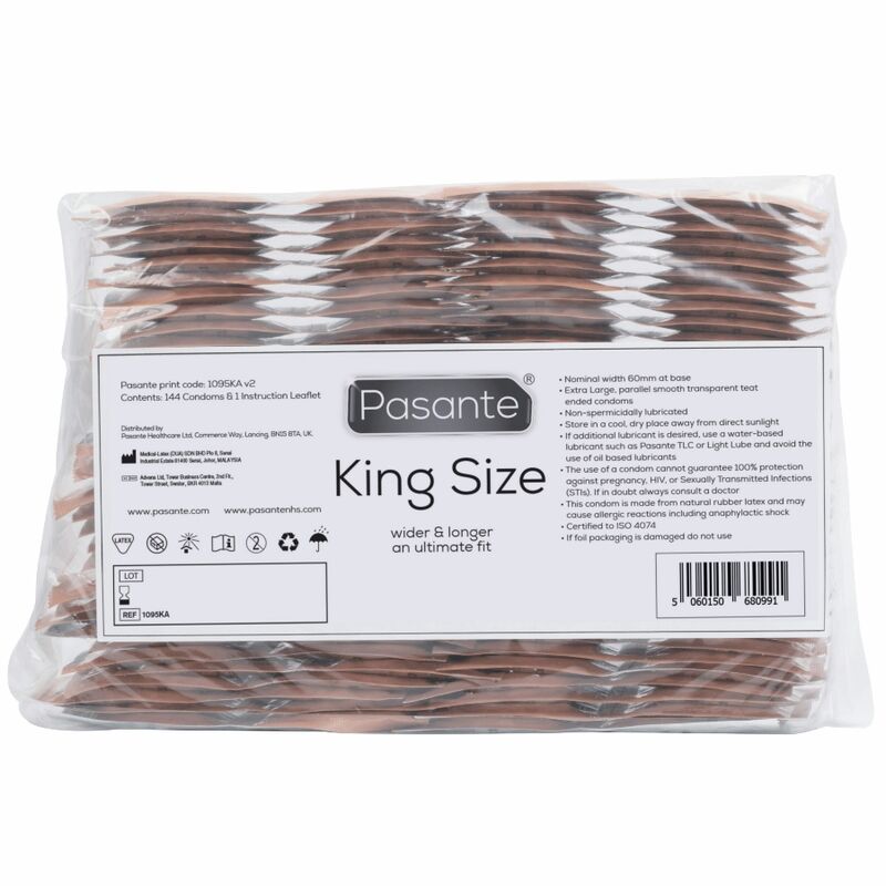 PASANTE - CONDOMS KING SIZE POUCH 144 UNITS