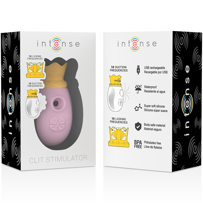 INTENSE - CLITORAL STIMULATOR 10 SUCTION AND LICK MODES - PINK
