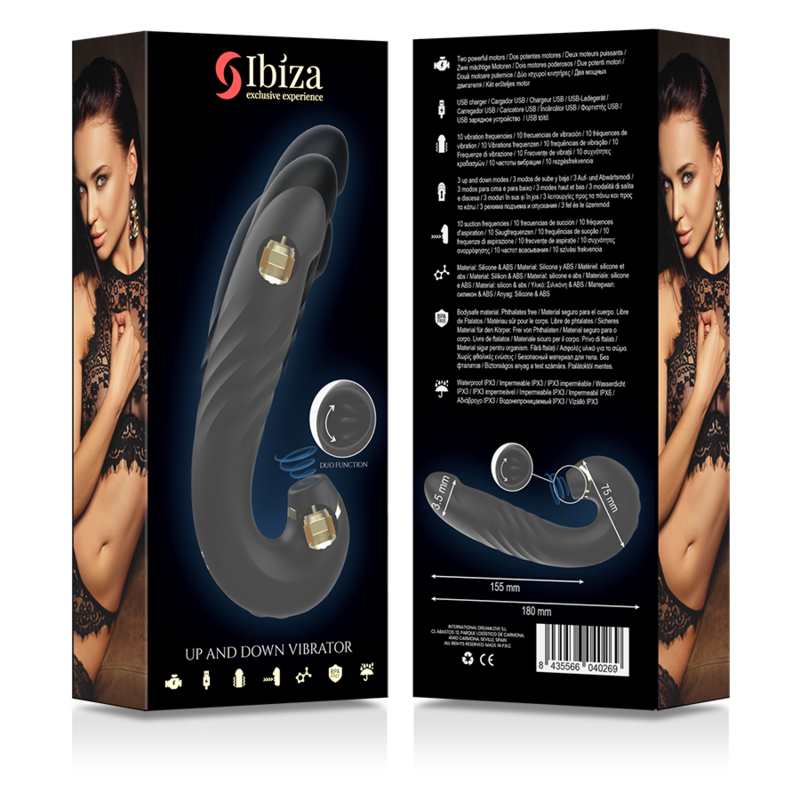 IBIZA - CLIP UP & DOWN + VIBRATOR + CLITORAL SUCTION