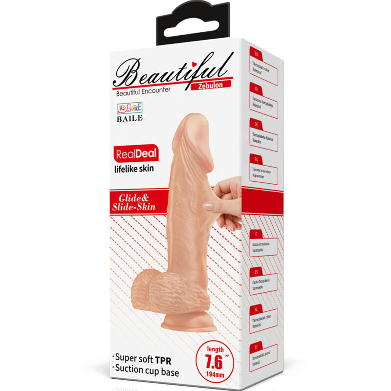 BAILE - NICE ENCOUNTER ZEBULON FLEXIBLE REALISTIC DILDO 19.4 CM NATURAL