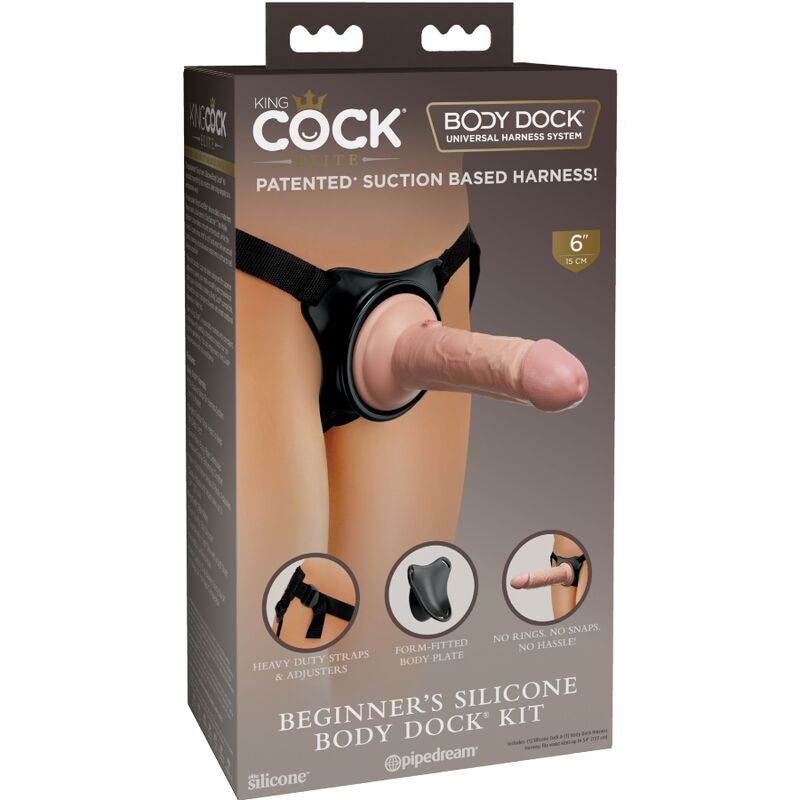 KING COCK - ELITE ADJUSTABLE HARNESS WITH DILDO 6 INCHES FOR BEGINNERS
