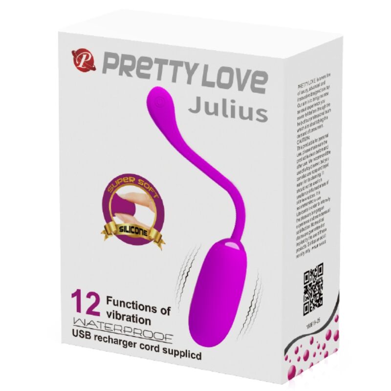 PRETTY LOVE - JULIUS WATERPROOF, RECHARGEABLE VIBRATING EGG PURPLE