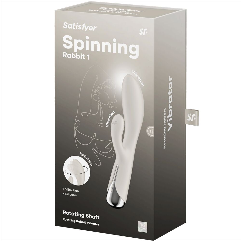 SATISFYER - SPINNING RABBIT 1 CLITORAL AND G-SPOT STIMULATION BEIGE