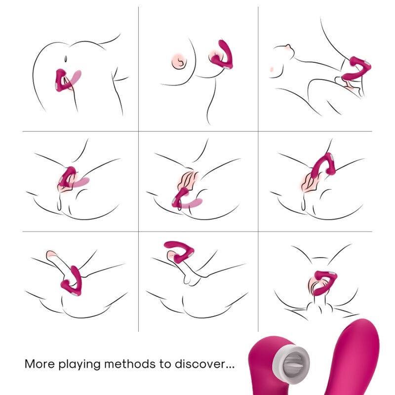 ARMONY - SECRETKISS LECKEN VIBRIERENDE KLITORIS & VIBRATOR GEBOGENES FUCHSIA