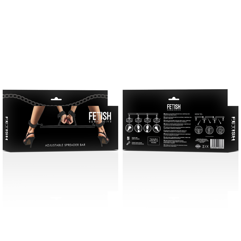 FETISH SUBMISSIVE BONDAGE - ADJUSTABLE SPREADER BAR 4 PIECE