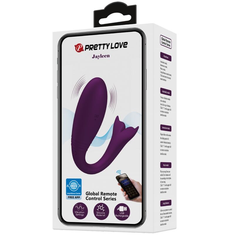 PRETTY LOVE - JAYLEEN VIBRATOR WITH APP REMOTE CONTROL PURPLE