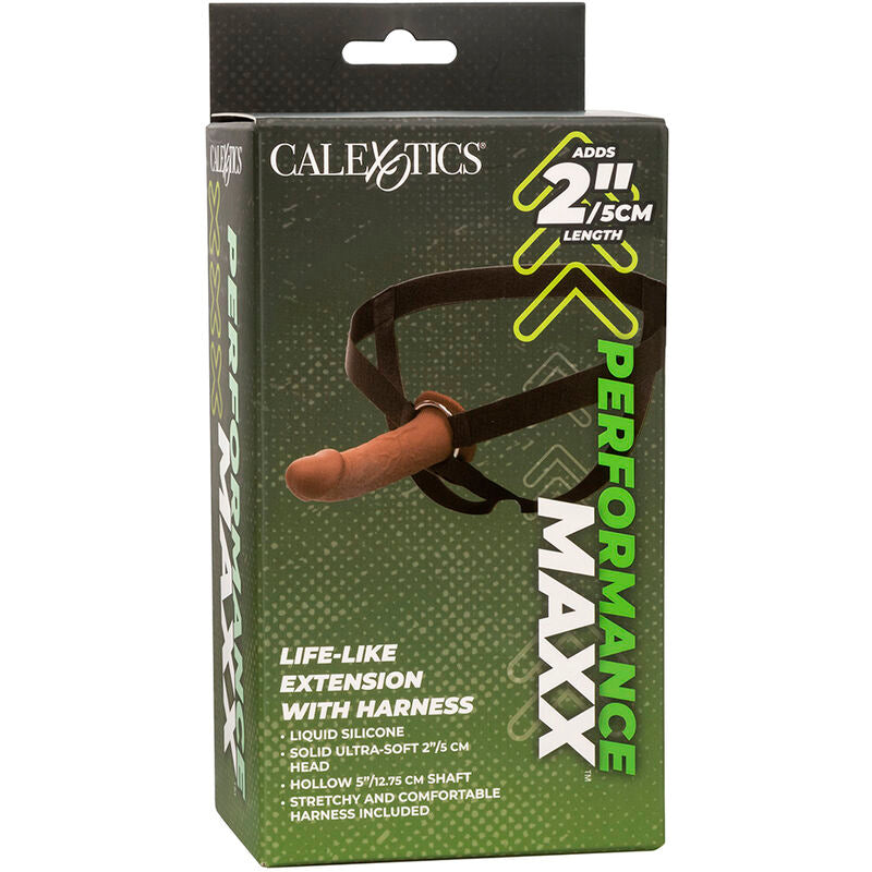 CALEXOTICS - PERFORMANCE MAXX LIFELIKE EXTENSION WITH HARNESS, BROWN