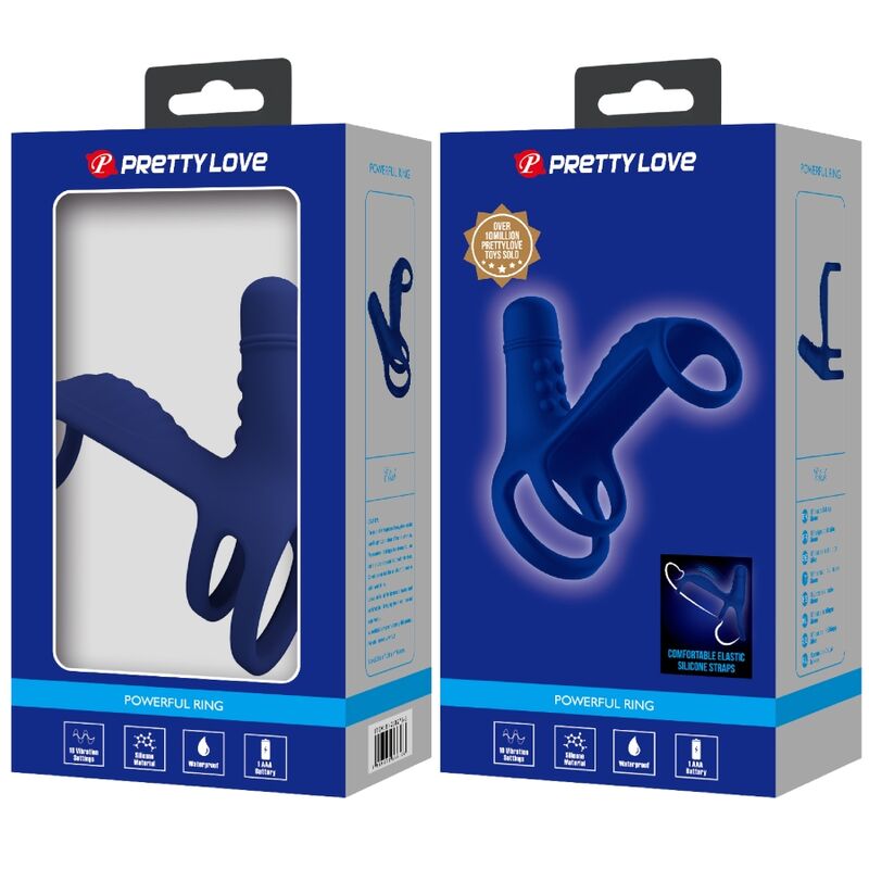 PRETTY LOVE - ELISH VIBRATIONSRING MIT VERLNGERUNG BLAU