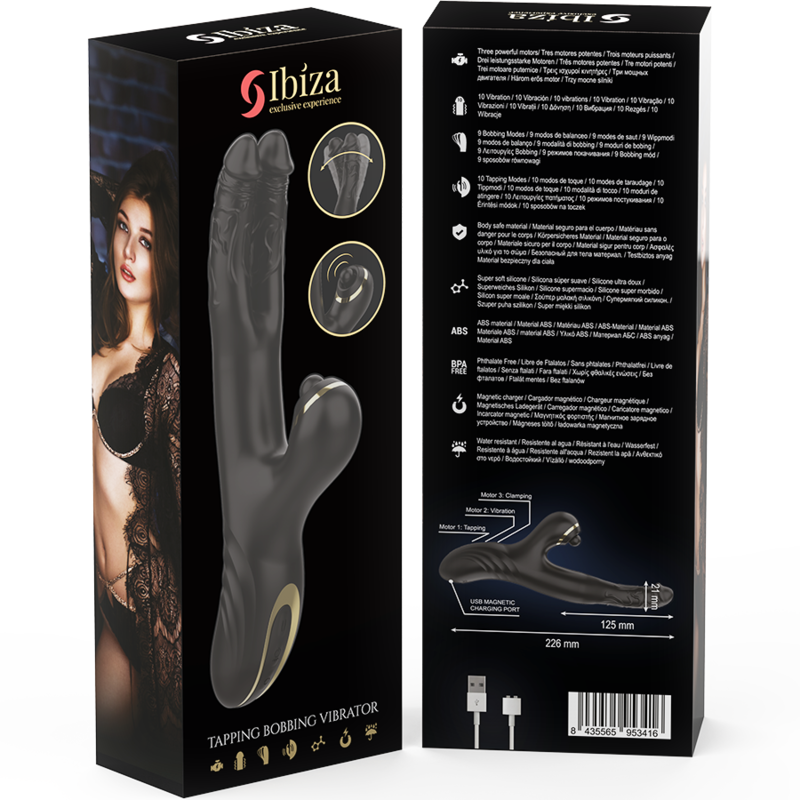 IBIZA - TWO DRAGONS DUAL VIBRATOR BLACK