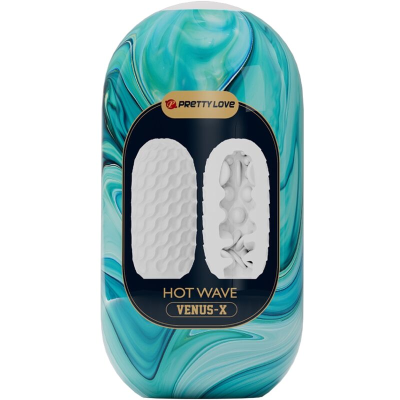 PRETTY LOVE - HOT WAVE MALE SILICONE MASTURBATOR, WHITE