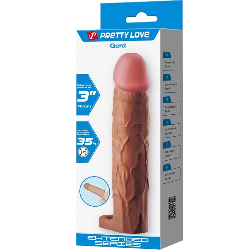 PRETTY LOVE - GERD PENISHÜLLE MIT 7,6 CM VERLÄNGERUNG MULATTE