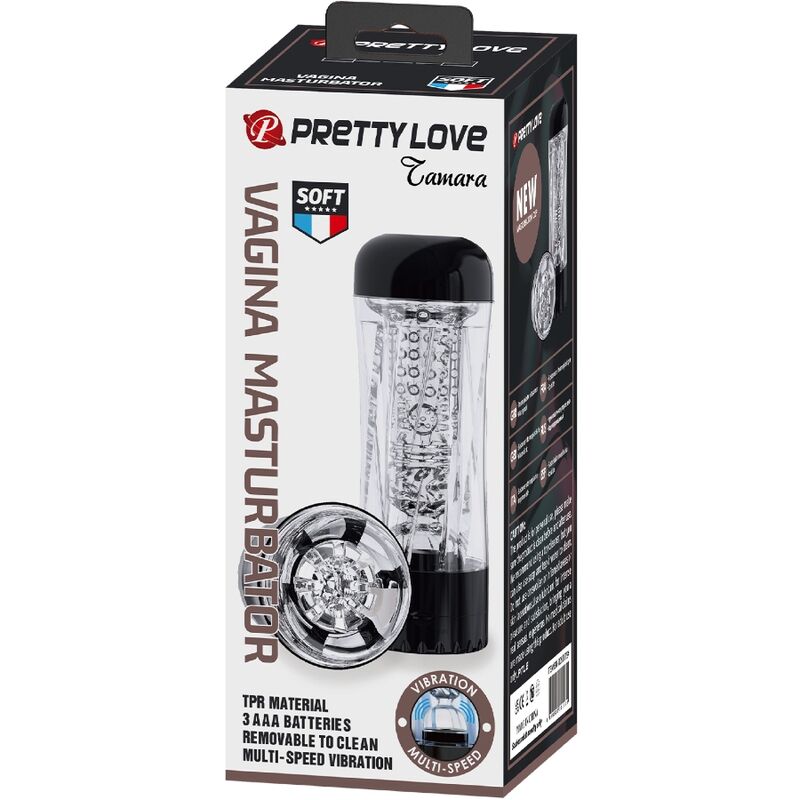 PRETTY LOVE - TAMARA MALE MASTURBATOR WITH MULTI-SPEED, BLACK