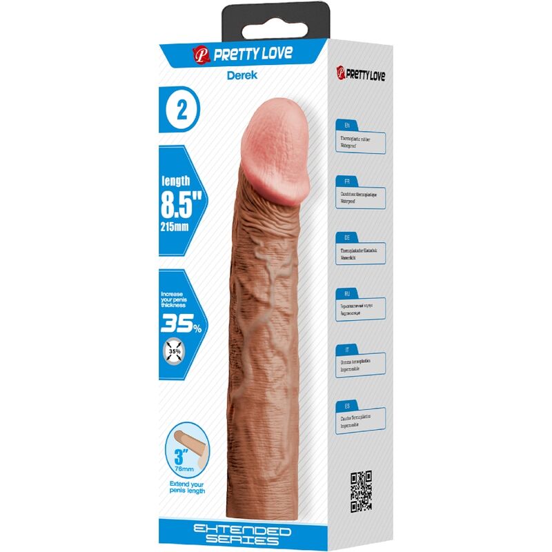 PRETTY LOVE - DEREK PENIS SHEATH WITH 7.6 CM EXTENSION MULATTE