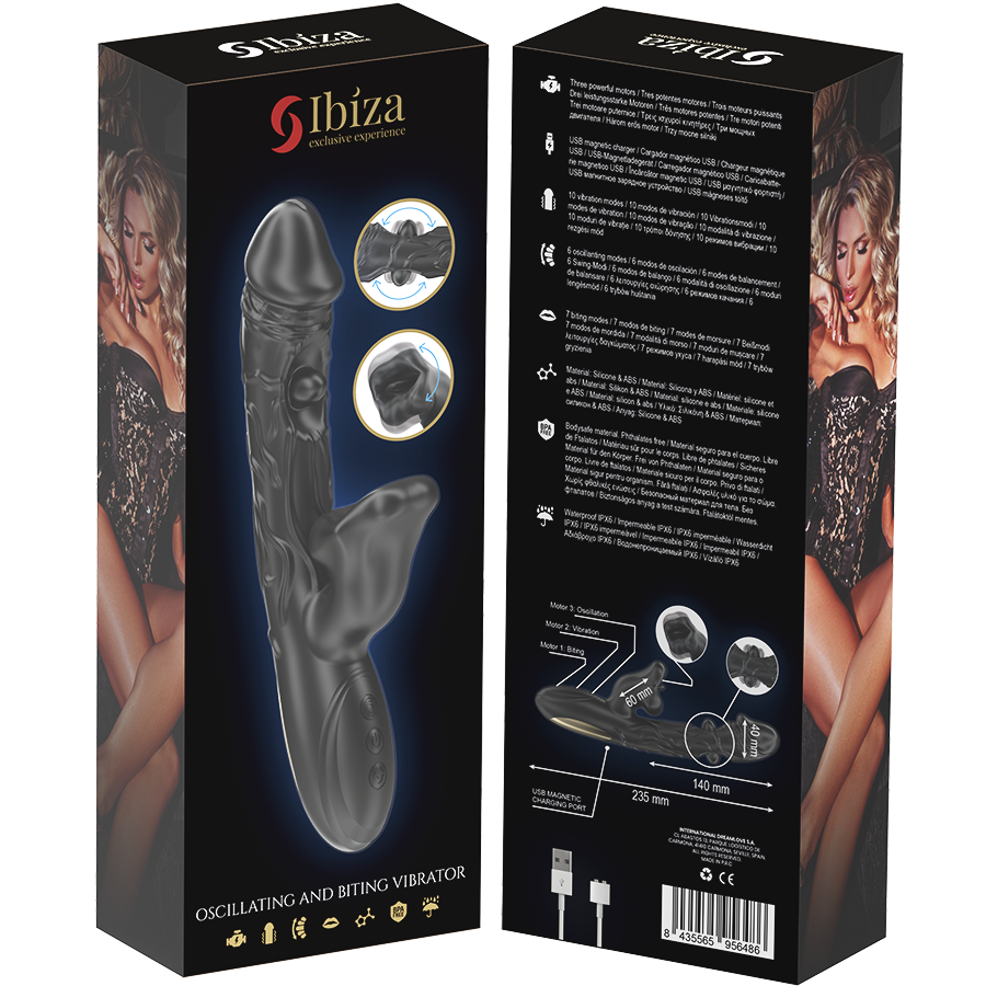 IBIZA - VIBRATOR AND CLITORAL STIMULATOR WITH BITING AND ROTATION EFFECT