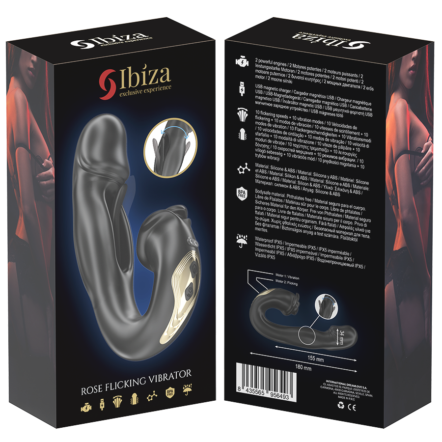 IBIZA - ROSE VIBRATOR SNAP EFFECT AND CLITORIS STIMULATOR