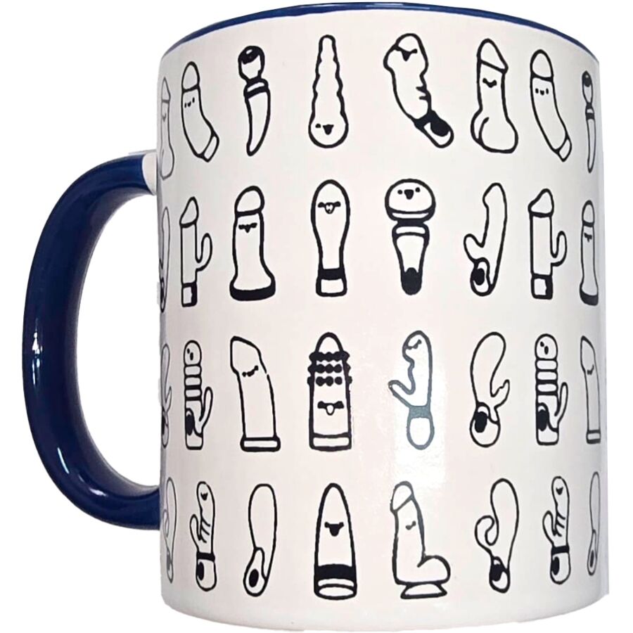 DIABLO PICANTE - WHITE VIBRATOR MUG WITH BLUE HANDLE 370 ML