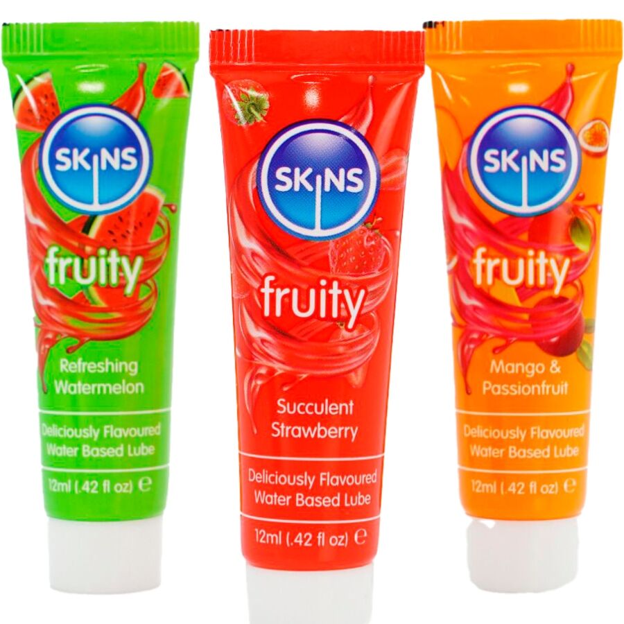 SKINS – FRUITY LUBRICANT SET WATERMELON, STRAWBERRY & MANGO LUBRICANT 3 x 12 ML
