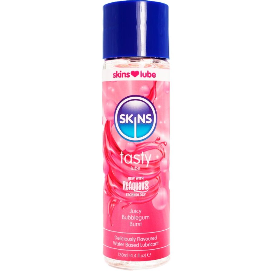 SKINS – DELICIOUS, WATER-BASED LUBRICANT WITH BUBBLEGUM COLOUR 130 ML