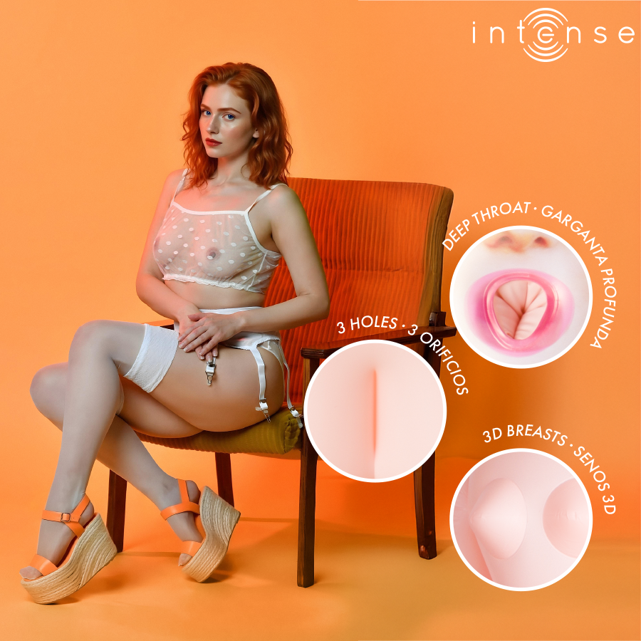 INTENSE DOLLS - AUFBLASBARE PUPPE SCARLETT MIT DREI ÖFFNUNGEN