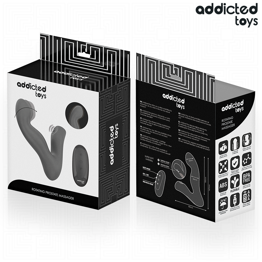 ADDICTED TOYS – OSCILLATING PROSTATE MASSAGER WITH PULSATING MODE REMOTE CONTROL