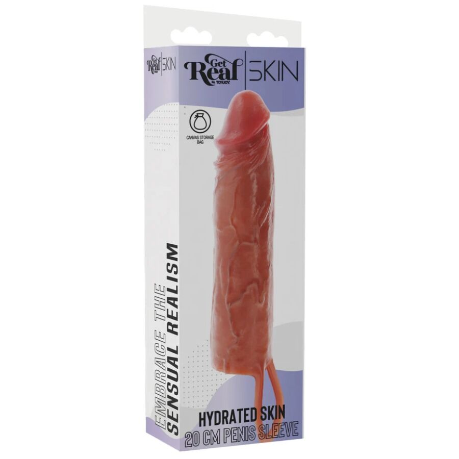 GET REAL - HYDRIERTE HAUT SILIKON-PENISHÜLLE KARAMELLN 20 CM