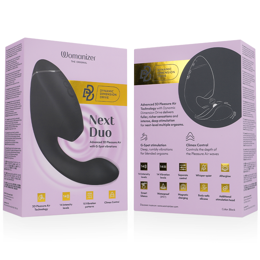 WOMANIZER - DUO NEXT DOPPELTER KLITORIS- & G-PUNKT-STIMULATOR SCHWARZ