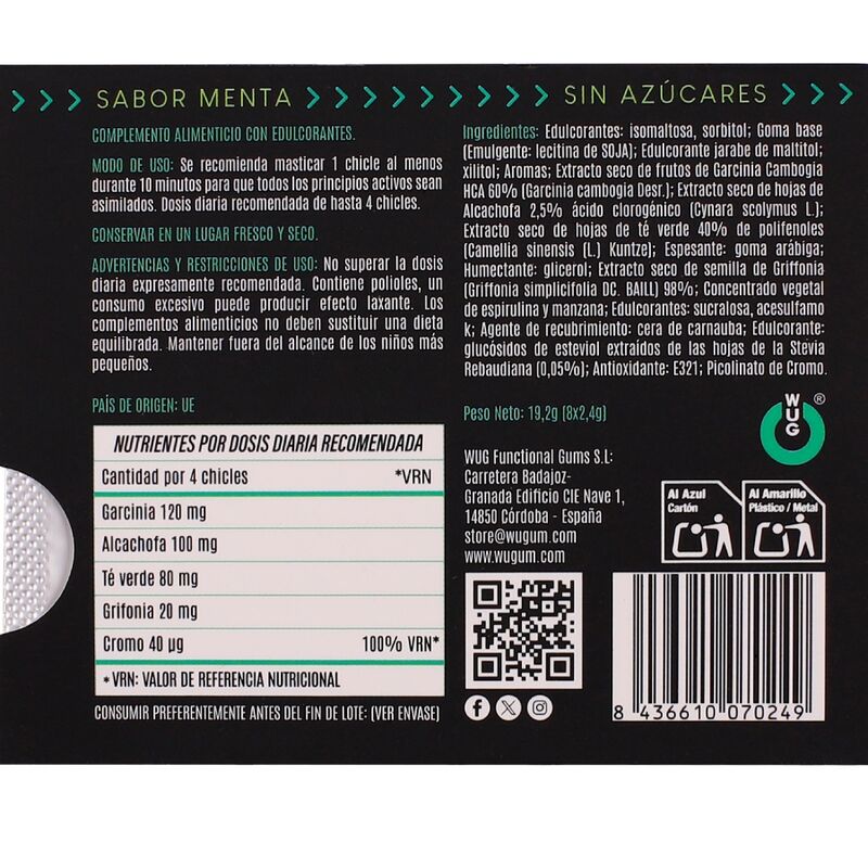 WUG Diet – Appetitkontrolle und Reduzierung von Zwischenmahlzeiten, Blisterpackung mit 8 Einheiten
