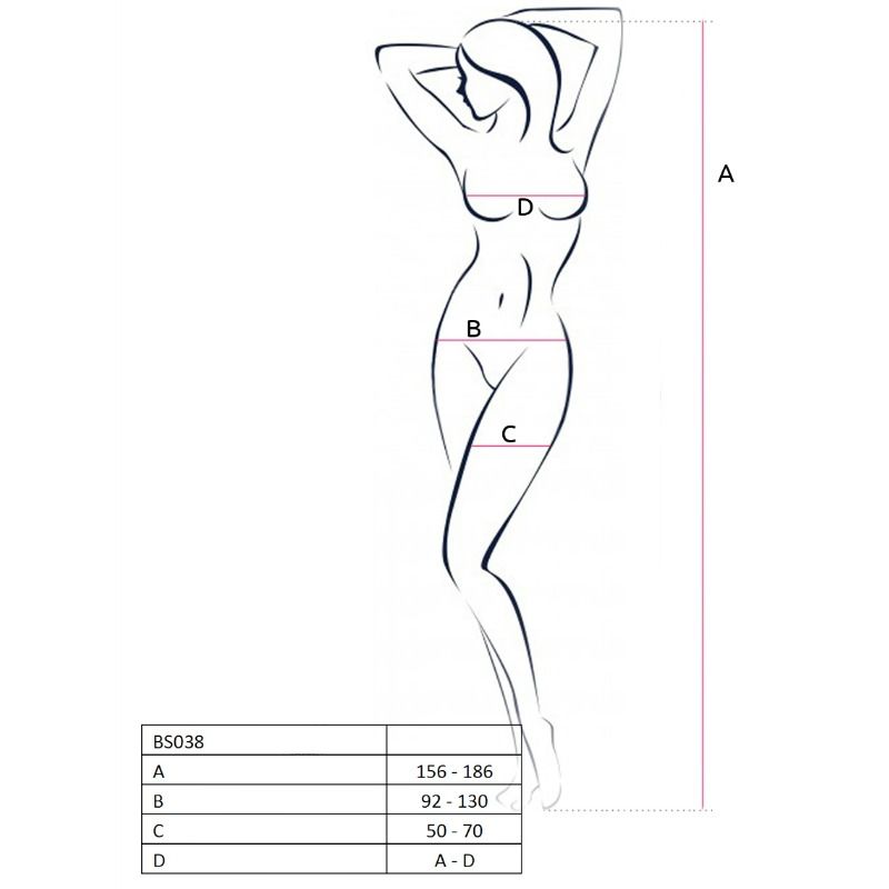 PASSION - WOMAN BS038 ROTER BODYSTOCKING, EINE GRÖSSE