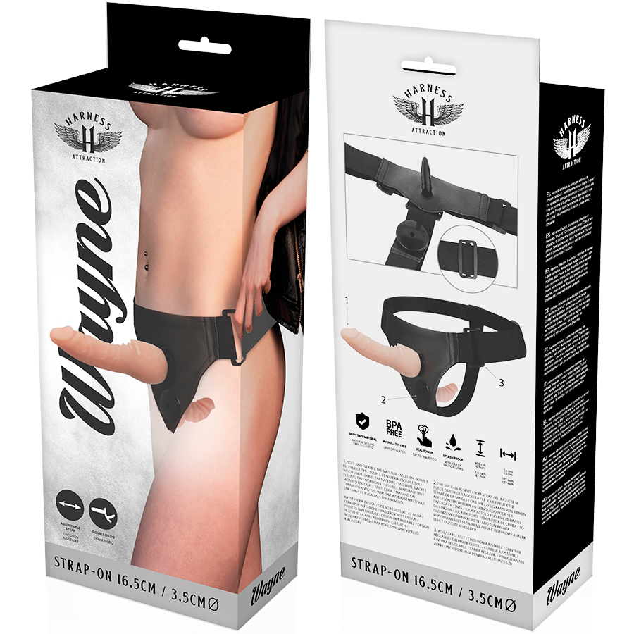 HARNESS ATTRACTION - WAYNE DOUBLE PENETRATION 16.5 CM -O- 3.5 CM