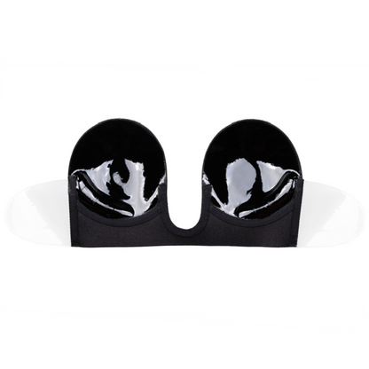 BYE-BRA - STRAPLESS U-PLUNGE BRA BLACK CUP E