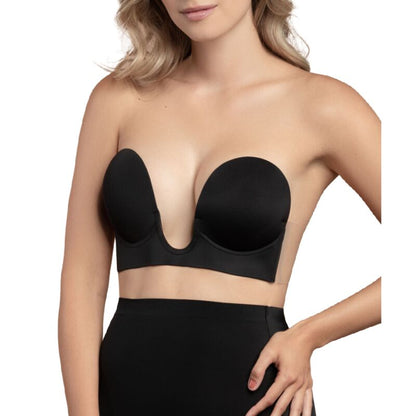 BYE-BRA - STRAPLESS U-PLUNGE BRA BLACK CUP E