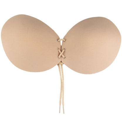 BYE-BRA - BEIGE LACE-UP ADHESIVE BRA CUP C