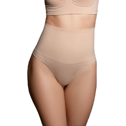 BYE-BRA - NAHTLOSER GÜRTEL STIL TANGA BEIGE GRÖSSE XL
