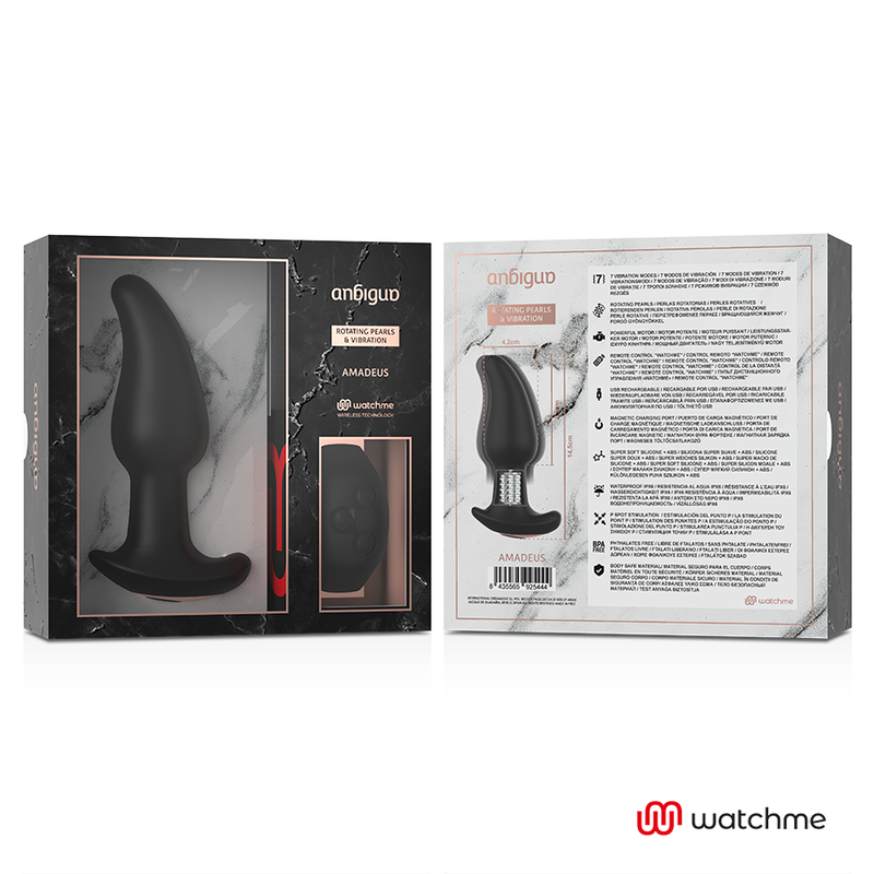 ANBIGUO - WATCHME REMOTE CONTROL VIBRATOR WITH ROTATING ANAL BEADS AMADEUS