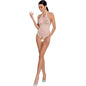 PASSION - WOMAN BS087 WHITE BODYSTOCKING, ONE SIZE