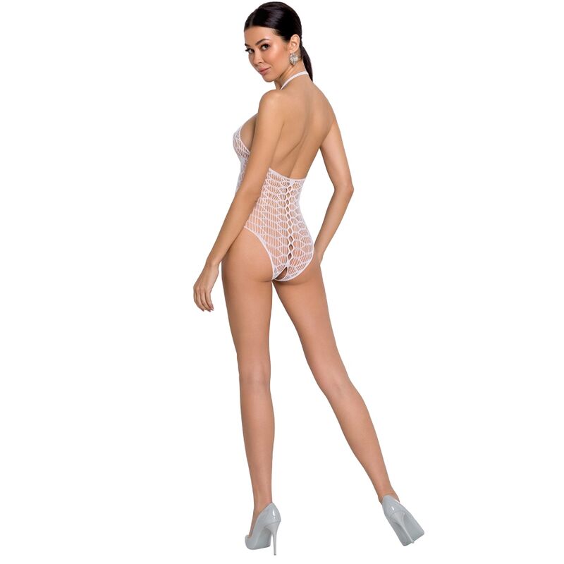PASSION - WOMAN BS087 WHITE BODYSTOCKING, ONE SIZE