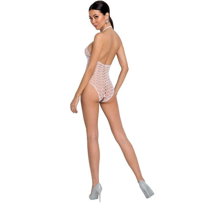 PASSION - WOMAN BS087 WHITE BODYSTOCKING, ONE SIZE