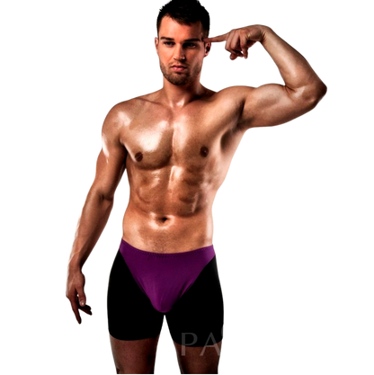 PASSION - BOXER 009 LILA/SCHWARZ EROTIC LINGERIE S/M