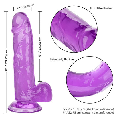 CALEXOTICS - QUEEN-SIZED DILDO PURPLE 15.3 CM
