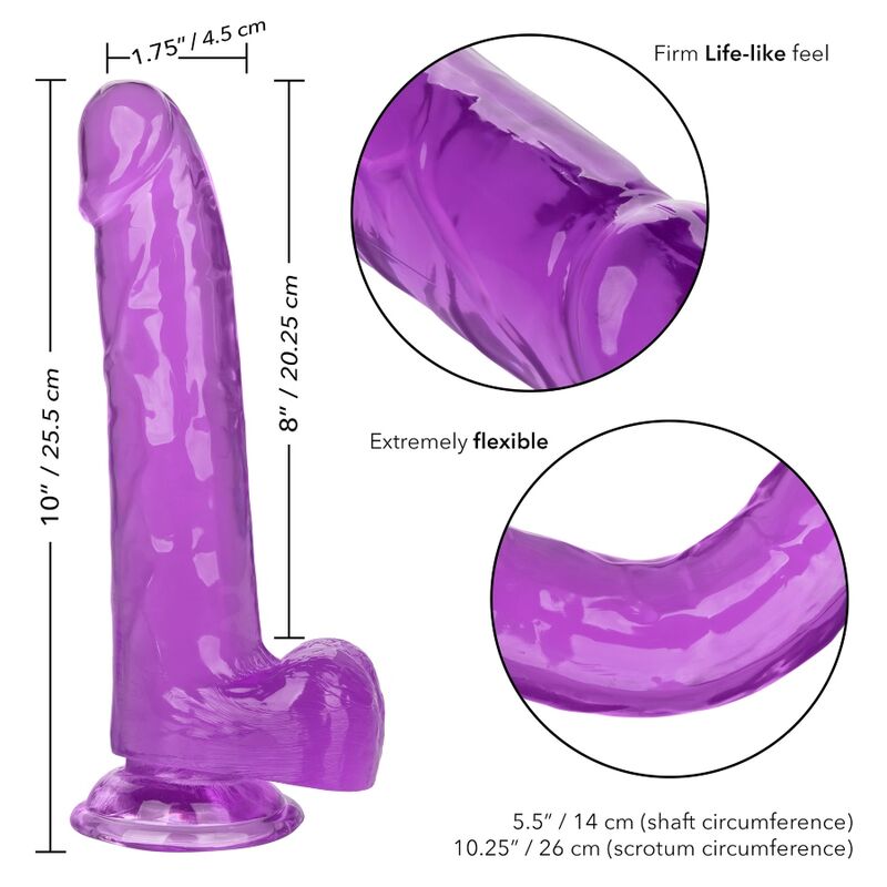 CALEXOTICS - KING SIZE DILDO PURPLE 8 IN