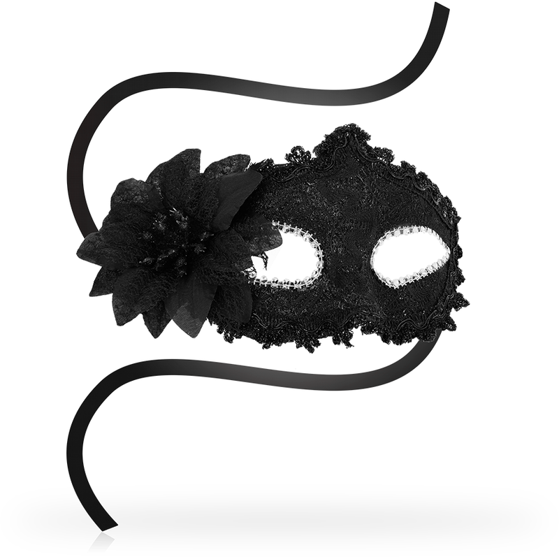 OHMAMA - ANTI-JAZZ MASKS SIDE FLOWER VENETIAN STYLE - BLACK
