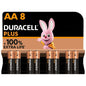 DURACELL - PLUS POWER 100 ALKALINE BATTERY AA LR6 8 COUNT