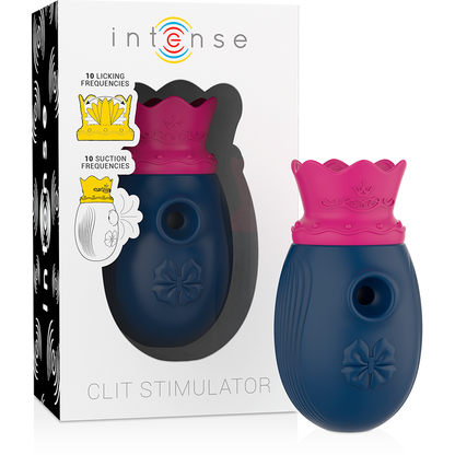 INTENSE - CLITORIS STIMULATOR 10 SUCTION AND LICK MODES - BLUE