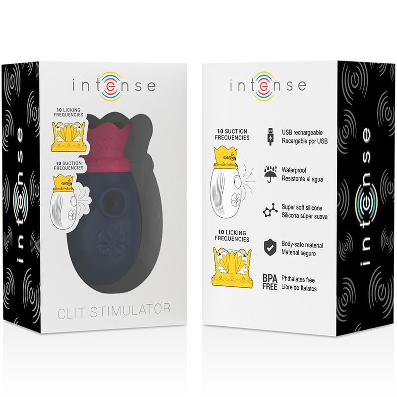 INTENSE - CLITORIS STIMULATOR 10 SUCTION AND LICK MODES - BLUE