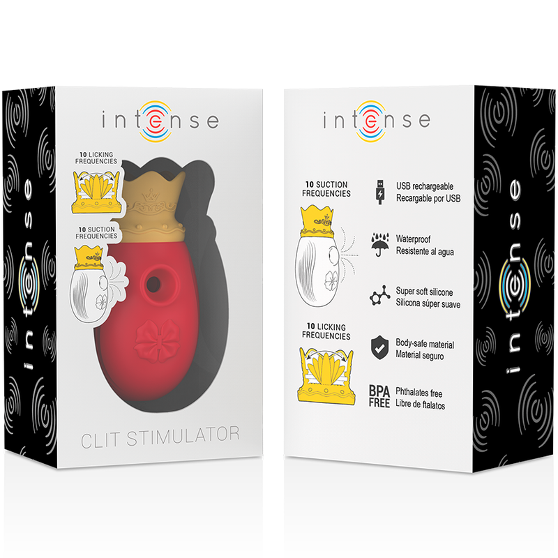 INTENSE - CLITORAL STIMULATOR 10 SUCTION AND LICK MODES - RED