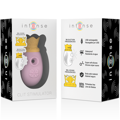 INTENSE - CLITORAL STIMULATOR 10 SUCTION AND LICK MODES - PINK