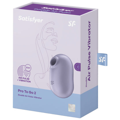 SATISFYER - PRO TO GO 2 DUAL AIR PULSATION STIMULATOR & VIBRATOR PURPLE