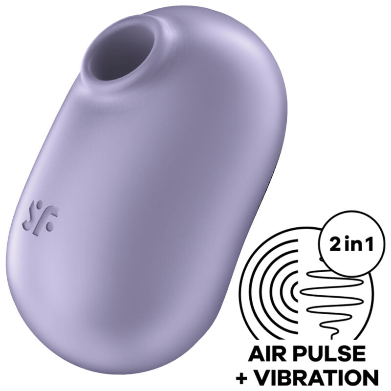 SATISFYER - PRO TO GO 2 DUAL AIR PULSATION STIMULATOR & VIBRATOR PURPLE