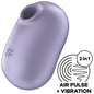 SATISFYER - PRO TO GO 2 DUAL AIR PULSATION STIMULATOR & VIBRATOR PURPLE