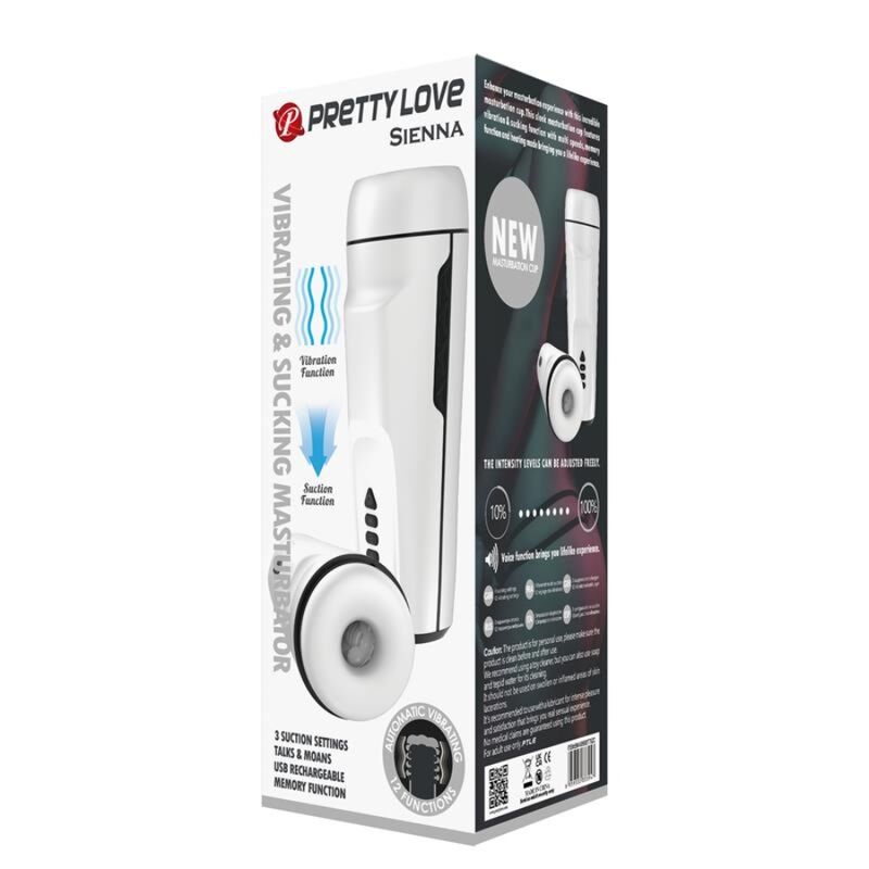 PRETTY LOVE - SIENNA VIBRATING MALE MASTURBATOR WITH VOICE AND SUCTION FUNCTION